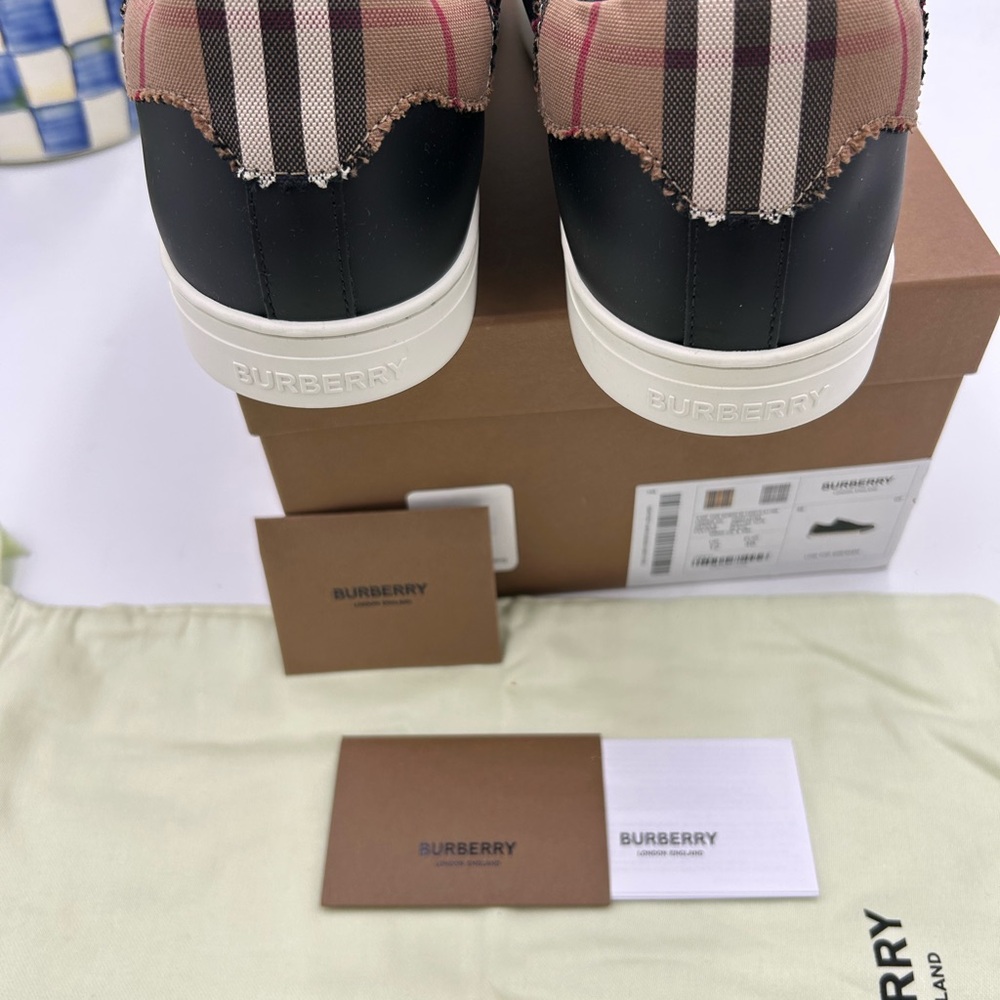 Men's Burberry robin classic check low top sneakers size 46 made in Italy - Picture 5 of 9